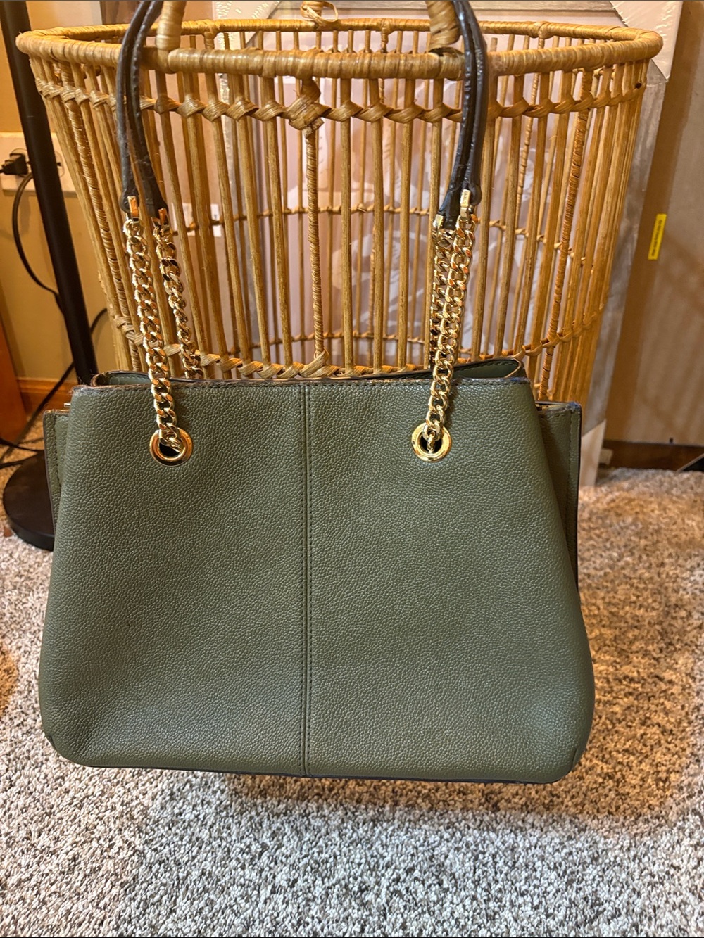 Michael Kors Olive Green Chain-Handle Tote - Picture 5 of 5